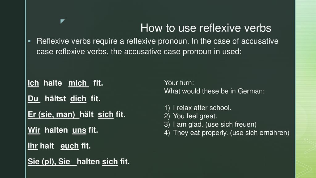 Reflexive Verbs Ppt Herunterladen